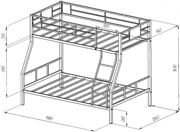Двухъярусная кровать Гранада 1КВ (ясень шимо темный, Белый)