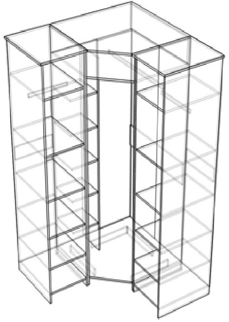 Шкаф угловой "Скандинавия" - Бетон пайн светлый/Дуб наварра