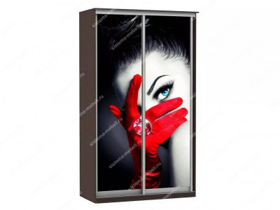 Шкаф купе Модерн 1190х600 2-х дверный 2-х секционный фотопечать №1 венге