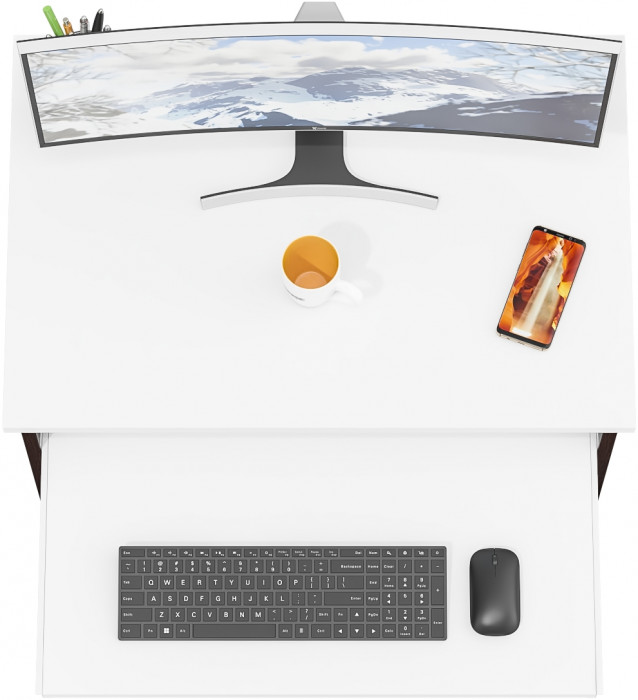 компьютерный стол С-МД-СК11-1, венге/белый шагрень