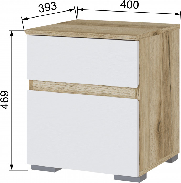 Плейона Тумба прикроватная делано/белый