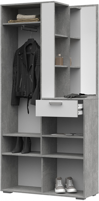 Денвер прихожая (1000х1950х354) ателье светлое/белый