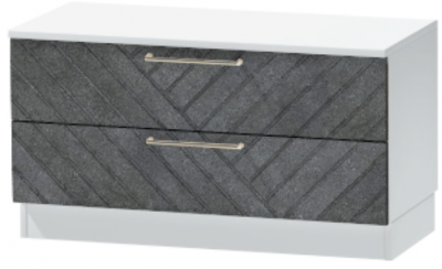 Тумба-5 прикроватная напольная "Иннэс-7", Белый/Бетон графит