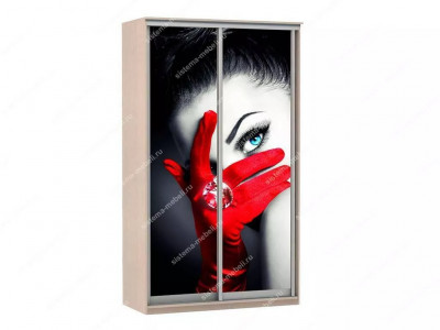 Шкаф купе Модерн 1190х600 2-х дверный 2-х секционный фотопечать №1 ясень