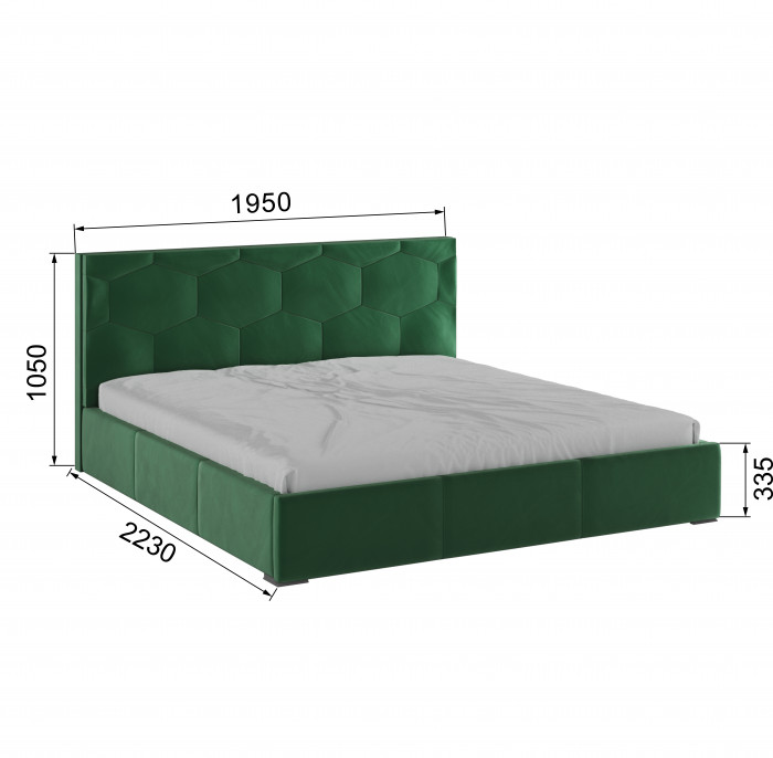 Манука Кровать интерьерная 180 изумруд, ПМ