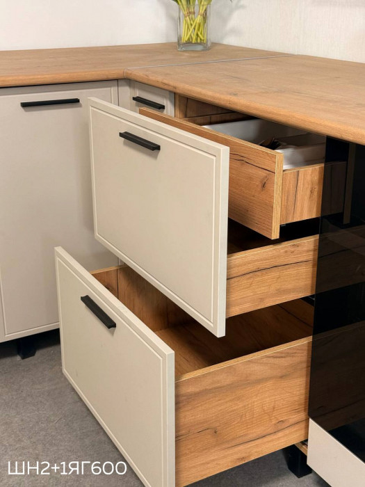 Кухня Бьянка 3,4/1350м (с элементами Люкс класса), Крафт золотой/Кашемир