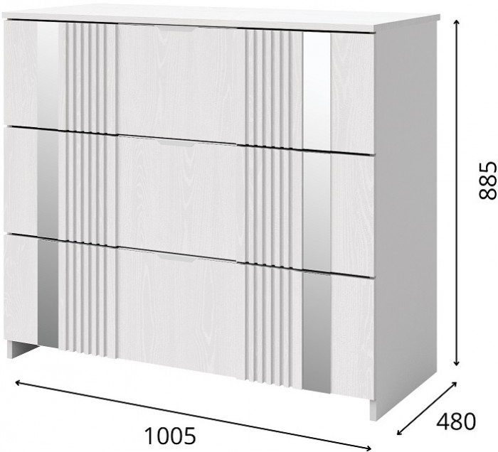 Модульная спальня "Харди", композиция 2 - Белый текстурный/Ясень белый