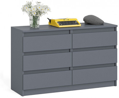 Мори Комод МК1200.6, цвет графит, ШхГхВ 120,4х41х73 см.