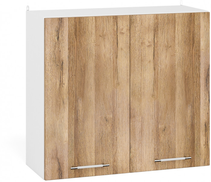 Кухня Мебель--24 ШВ800 Шкаф 80 см., цвет корпус белый/фасад МДФ дуб вотан, ШхГхВ 80х32х72 см.