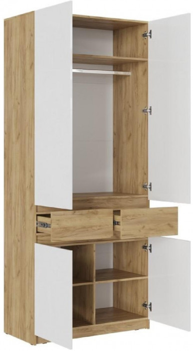 Модульная прихожая Роджина, комп.4 (Крафт белый, Графит)