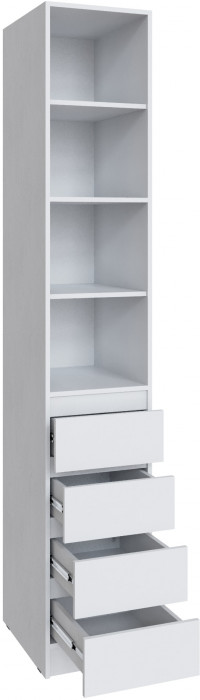 Шкаф Мадрид (0,4) с 4 ящ. без ручек, Белый