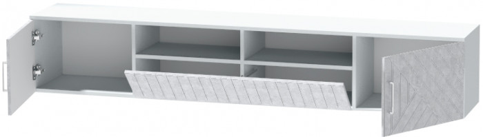 Тумба-3 под ТВ подвесная "Иннэс-7", Белый/Бетон снежный