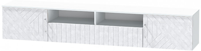 Тумба-3 под ТВ подвесная "Иннэс-7", Белый/Бетон снежный