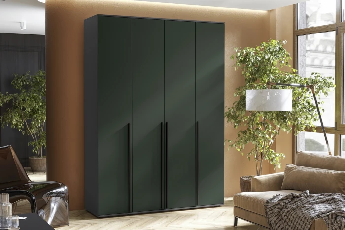 Норд Шкаф 4-х створчатый 1600, Графит/Изумрудный