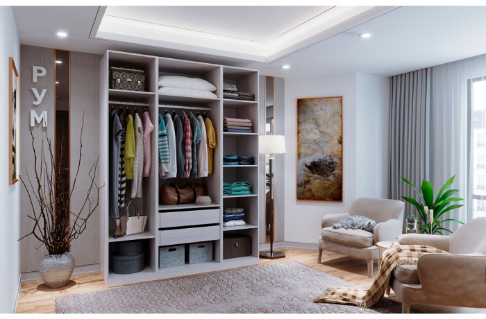 Гардеробная Рум. Комплект 4.2, ясень анкор светлый