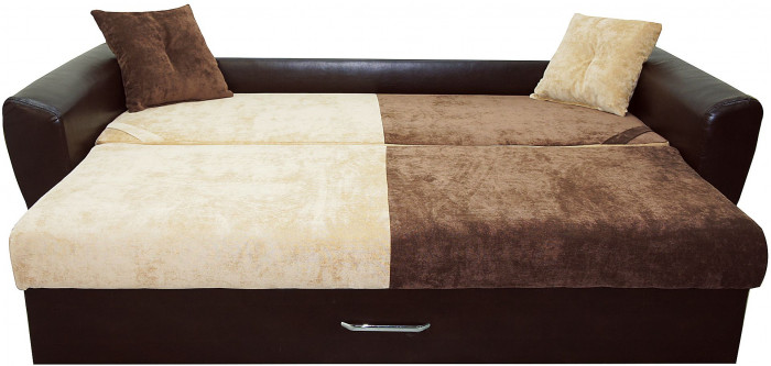 Диван-кровать Амстердам Люкс, 160х195, еврокнижка, независимый пружинный блок, велюр/экокожа, комби