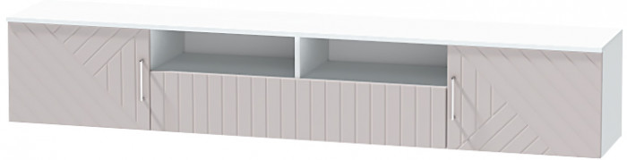 Тумба-3 под ТВ подвесная "Иннэс-7", Белый/Грэй софт