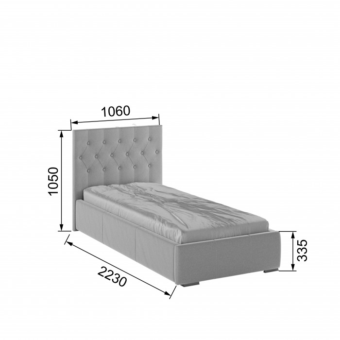 Октавия Кровать интерьерная 900 светло-серый ромб, ортопед