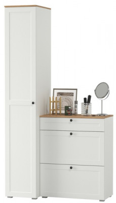 Остин Прихожая 10, белый шагрень/дуб крафт золотой