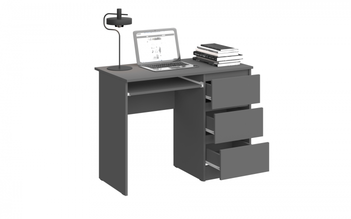 Челси Стол письменный (Белый глянец, Белый)