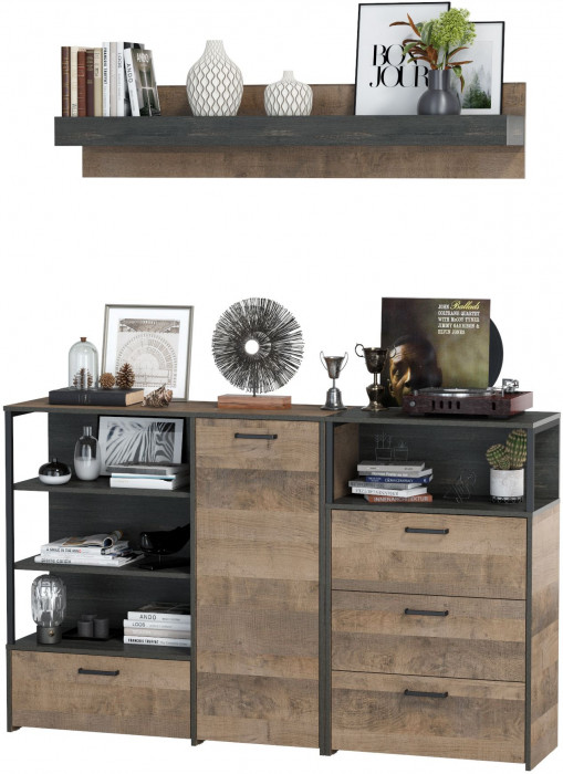 Трувор Гостиная 004, дуб гранж песочный/интра