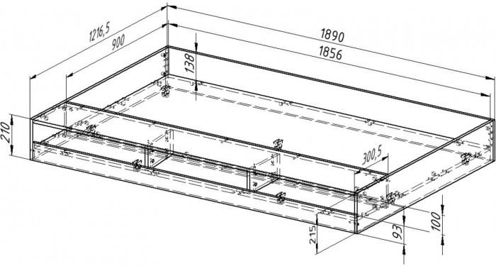 Двухъярусная кровать Гранада 1КВ (Ясень шимо светлый, Серый)