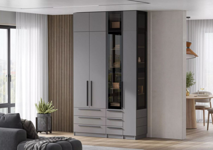 мс Берген ПС3Я-400 серый графит/софт черный