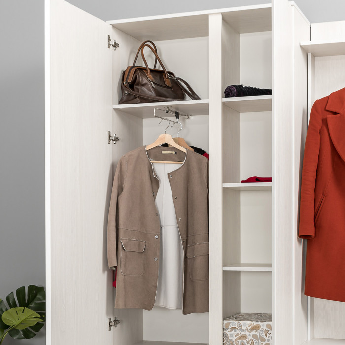 КР100 Ника прихожая № 05, цвет ясень анкор светлый, ШхГхВ 145,6х38,3х207,9 см., универсальная сборка