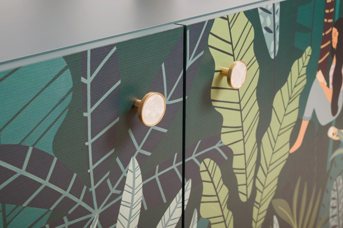 Либера Комод-тумба 16.230.01 + Кармин Комод-тумба 16.230.03, цвет пасифай/красный/белый, ШхГхВ 230,6х42,6х93,2 см., универсальная сборка