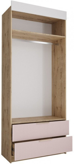 МС Лавис Шкаф ШД 900.1 + ручка-скоба 3 шт., Белый/Белый софт/Зеленый софт