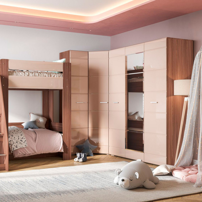 Симба шкаф 3-х створчатый (1500*2000*570) ясень шимо темный/кофе с молоком