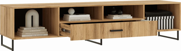 Нэнси LOFT Тумба ТВ 2000 (ЛДСП) (Дуб Крафт Белый)