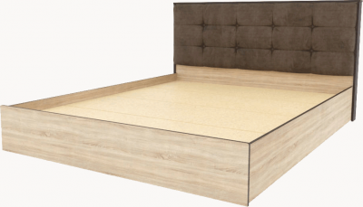 Кровать Лирика ЛК-2 велюр кофейный + основание ЛДСП 160