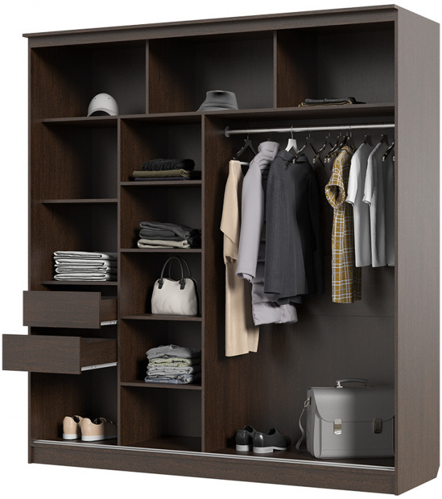 Шкаф-купе Олимп 1 (2000*2200*650) венге/венге