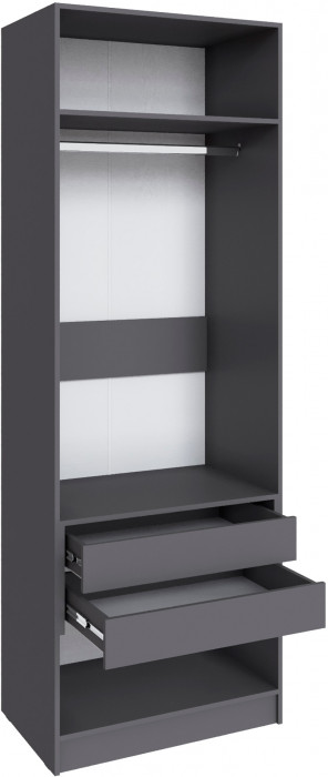 Шкаф Мадрид (0,8) с 2 ящ. внутри без зеркала, Графит серый