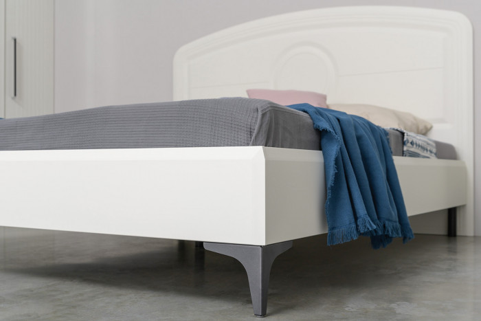 Валенсия Спальня № 41, цвет ЛДСП белый шагрень/МДФ белый шагрень, ортопед есть, сп. м. 1600х2000 мм., б/м