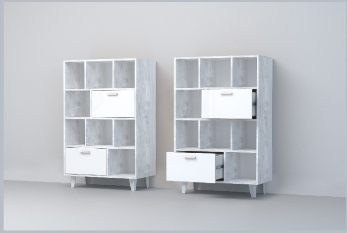 Эго Комод К-1 НГ (Камень Темный/Бетон Светлый)