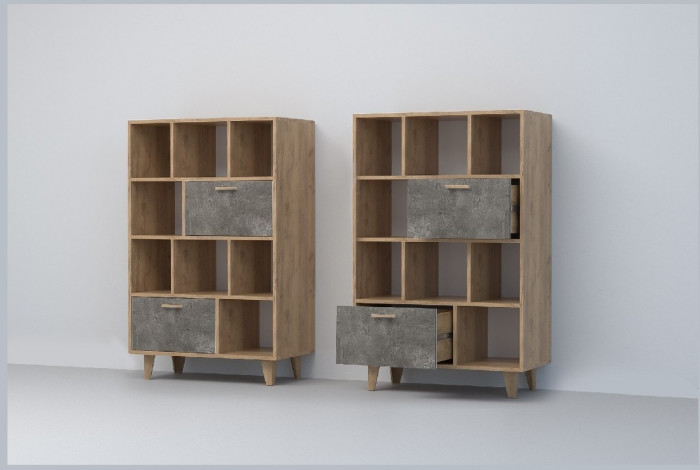 Эго Комод К-1 НГ (Камень Темный/Бетон Светлый)