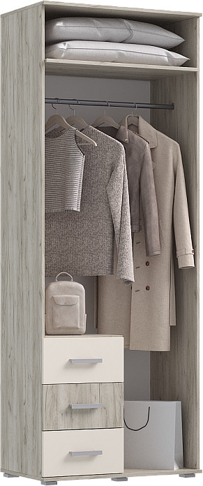 Шкаф 2-х створчатый Белла, Крафт серый/Кашемир