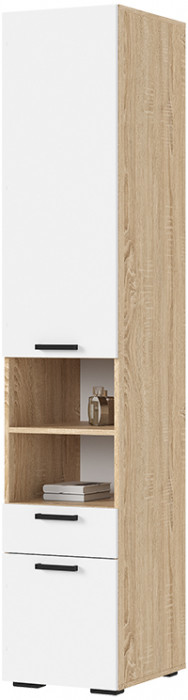 САНСА ПН-01 Пенал Фасад БЕЛЫЙ/Корпус ДУБ СОНОМА