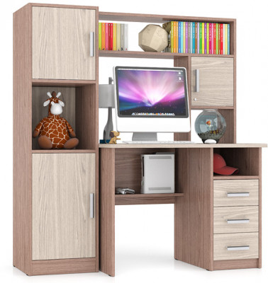 компьютерный стол С-МД-СК9+Пенал С-МД-СК9П, ясень шимо светлый/ясень шимо тёмный