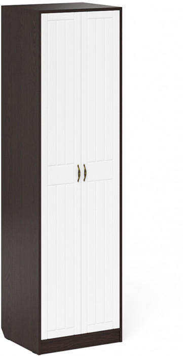 Прихожая П-6 Шкаф + Пенал, цвет венге/фасады МДФ белое дерево фрезеровка прованс, ШхГхВ 90х50х210 см., универсальная сборка