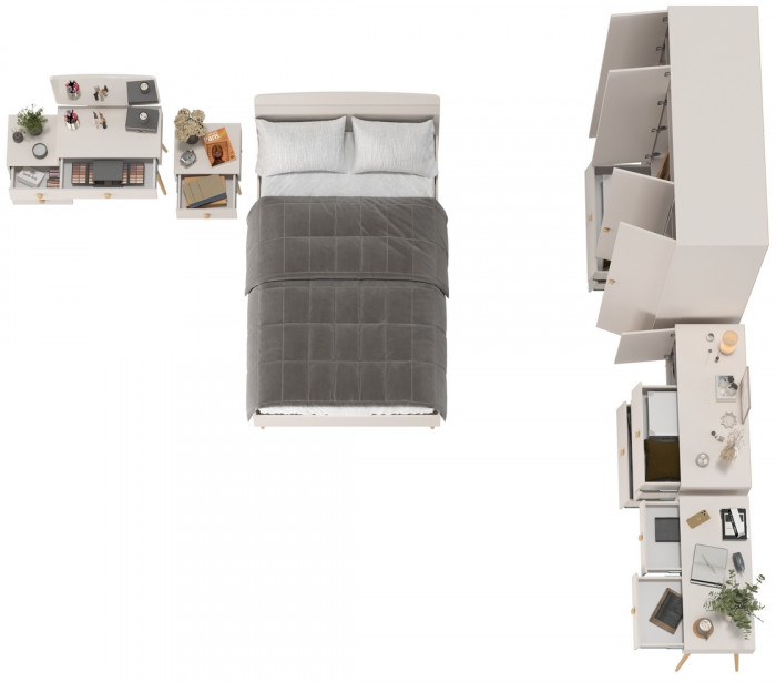 Афина Спальня 35-1200, цвет кашемир серый, сп.м. 1200х2000 мм., б/м, основание есть - фанера