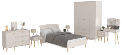 Афина Спальня 02-1200, цвет кашемир серый, сп.м. 1200х2000 мм., б/м, основание есть - фанера