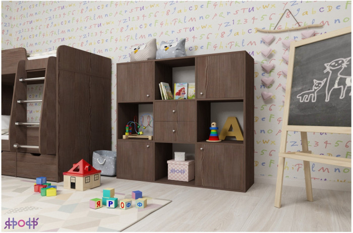 Стеллаж Джери (Дуб молочный/Дуб молочный)