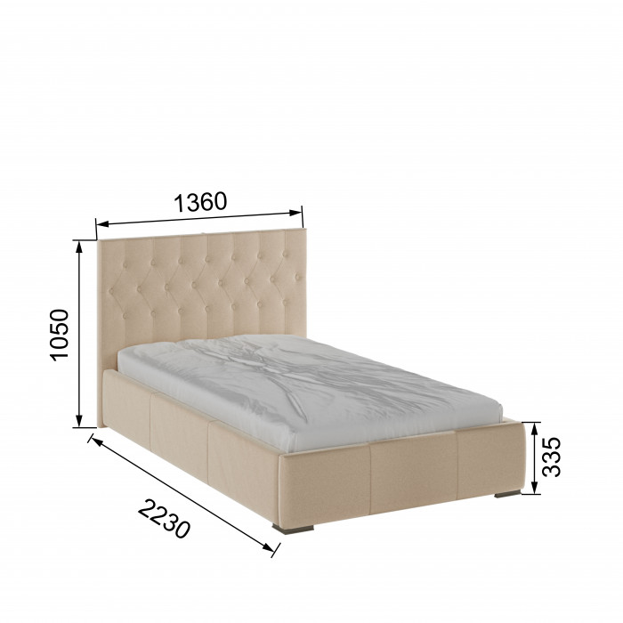 Октавия Кровать интерьерная 120 бежевый ромб, ПМ