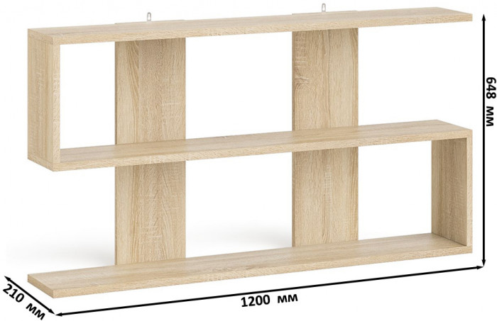 Мори Стол письменный МСП1200.1 + Комод МК1200.6 + Полка 1200, цвет дуб сонома, ШхГхВ 240,8х50х209,6 см., универсальная сборка