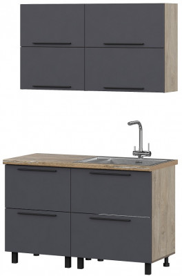 Кухня Этна 1.3 м. Комплект 1, софт графит