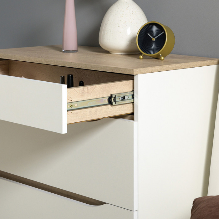 Муссон 13.198 Шкаф двухстворчатый + 13.349 Стеллаж + 13.97 Комод, цвет белый/дуб эндгрейн элегантный, ШхГхВ 204,6х52,3х229,8 см., НЕ универс. сборка