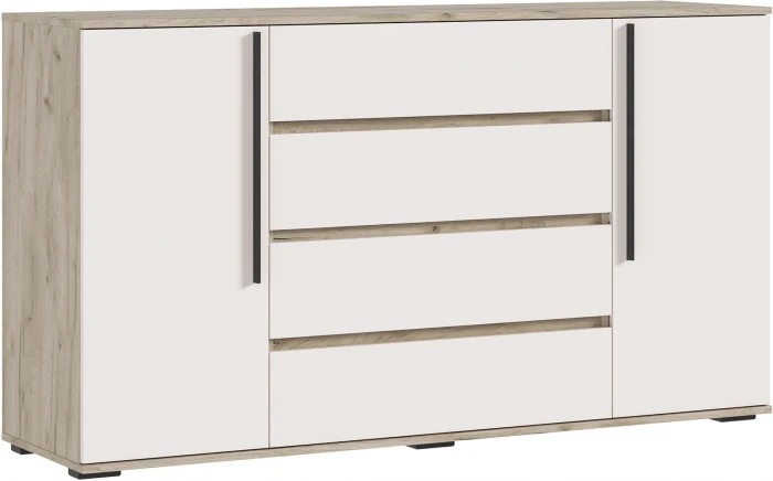 Норд Комод 2 двери 4 ящика 1600, Крафт серый/Кашемир